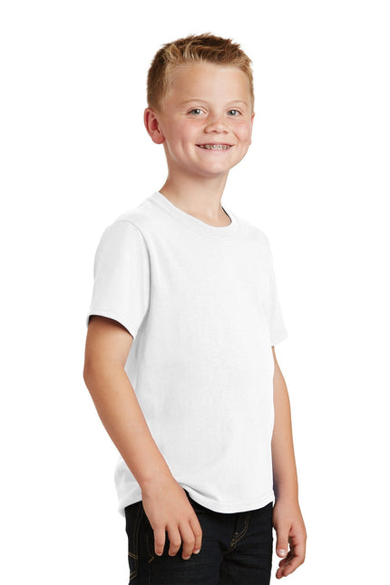 Port & Company - Youth Core Cotton Tee. PC54Y - White - Union Prints