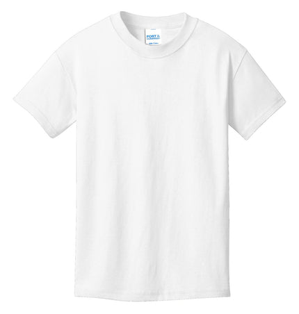 Port & Company - Youth Core Cotton Tee. PC54Y - White - Union Prints