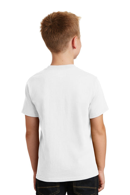 Port & Company - Youth Core Cotton Tee. PC54Y - White - Union Prints