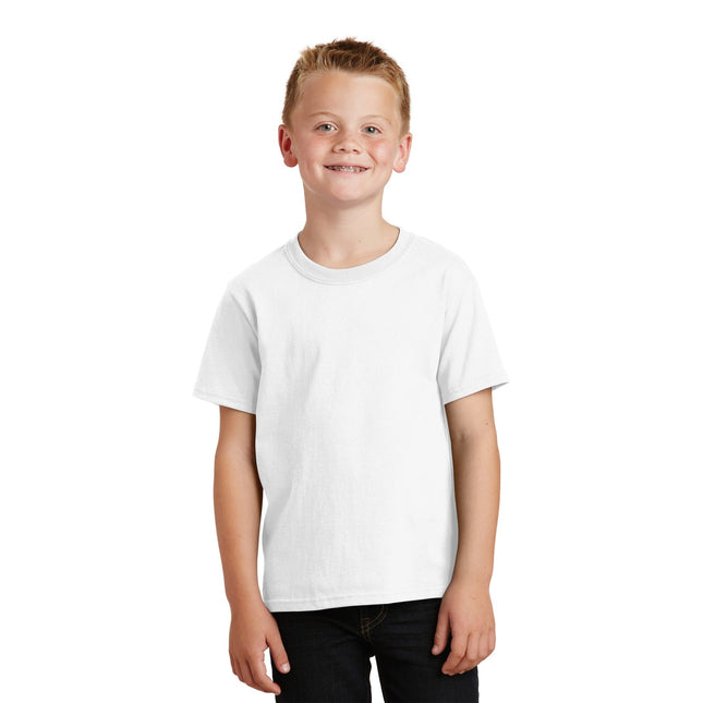Port & Company - Youth Core Cotton Tee. PC54Y - White - Union Prints