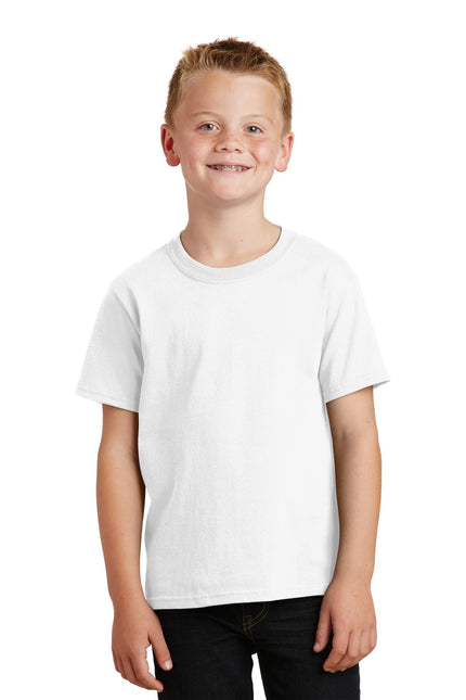 Port & Company - Youth Core Cotton Tee. PC54Y - White - Union Prints