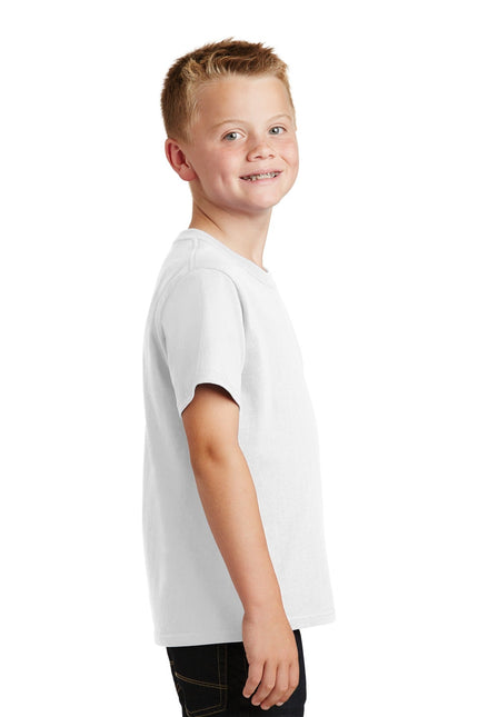 Port & Company - Youth Core Cotton Tee. PC54Y - White - Union Prints
