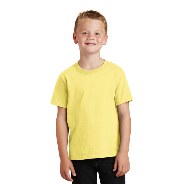 Port & Company - Youth Core Cotton Tee. PC54Y - Yellow - Union Prints