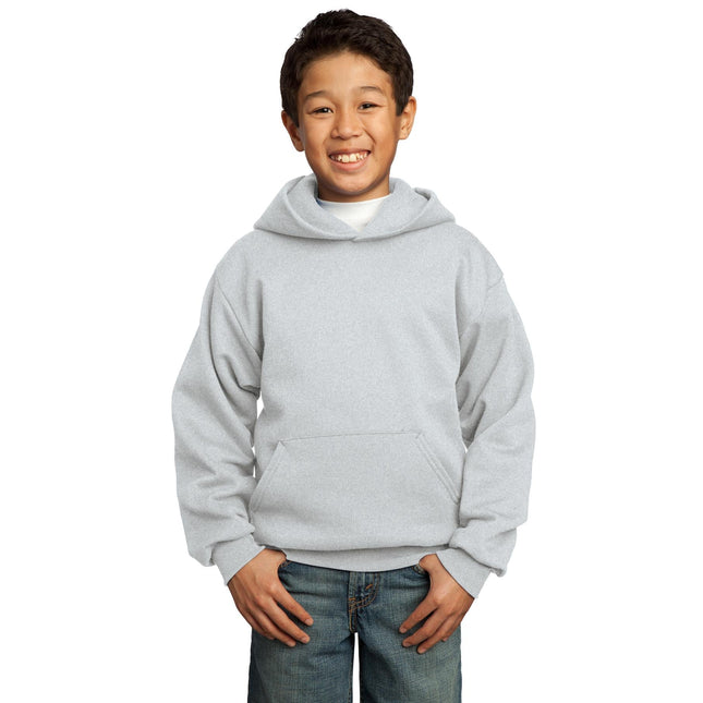 Port & Company - Youth Core Fleece Pullover Hooded Sweatshirt. PC90YH - Ash - Union Prints
