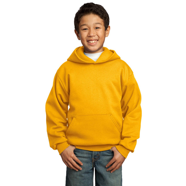 Port & Company - Youth Core Fleece Pullover Hooded Sweatshirt. PC90YH - Gold - Union Prints