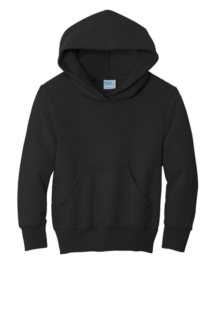 Port & Company - Youth Core Fleece Pullover Hooded Sweatshirt. PC90YH - Jet Black - Union Prints