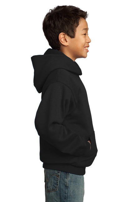 Port & Company - Youth Core Fleece Pullover Hooded Sweatshirt. PC90YH - Jet Black - Union Prints