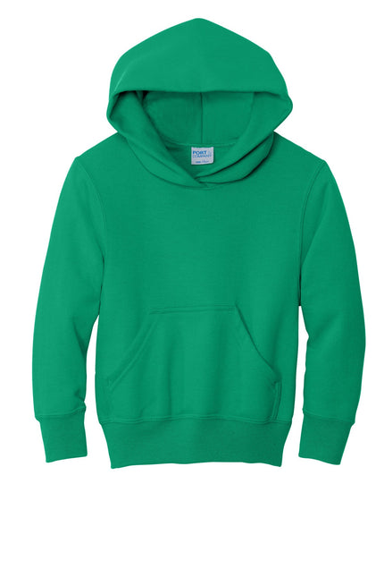 Port & Company - Youth Core Fleece Pullover Hooded Sweatshirt. PC90YH - Kelly Green - Union Prints