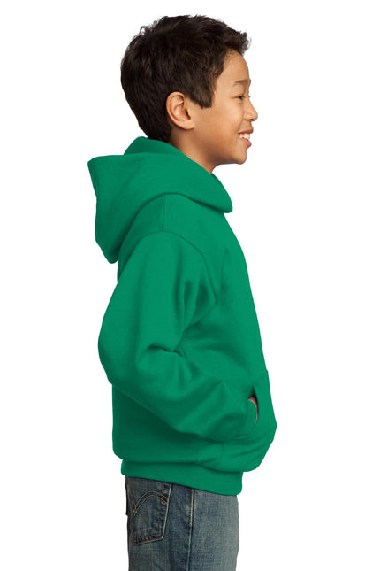 Port & Company - Youth Core Fleece Pullover Hooded Sweatshirt. PC90YH - Kelly Green - Union Prints