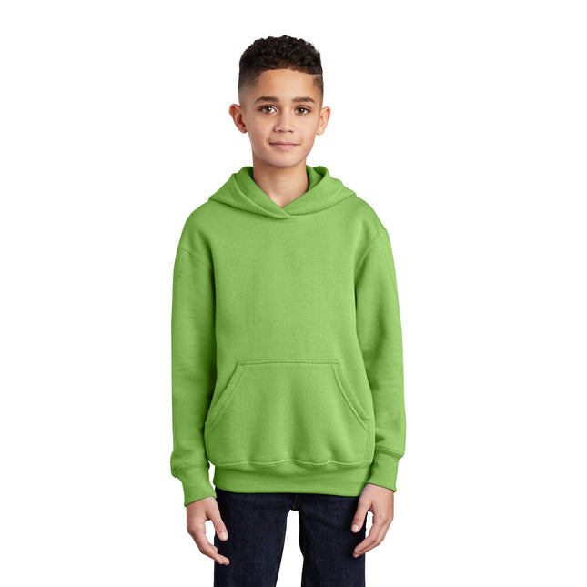 Port & Company - Youth Core Fleece Pullover Hooded Sweatshirt. PC90YH - Lime - Union Prints