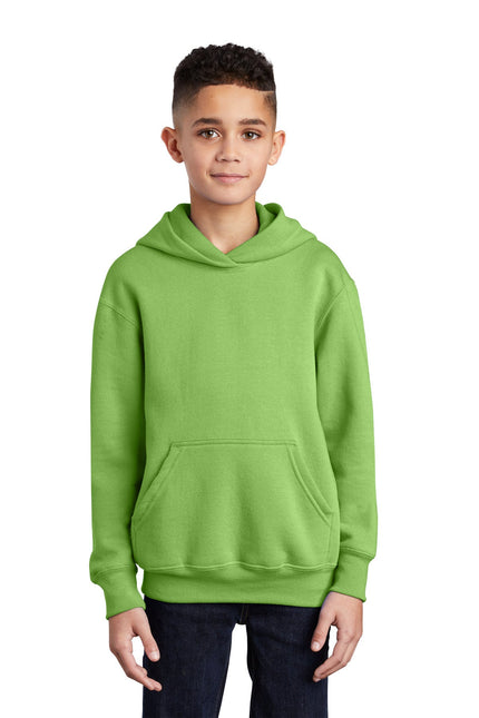 Port & Company - Youth Core Fleece Pullover Hooded Sweatshirt. PC90YH - Lime - Union Prints