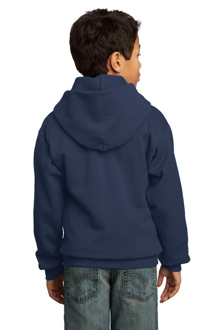 Port & Company - Youth Core Fleece Pullover Hooded Sweatshirt. PC90YH - Navy - Union Prints