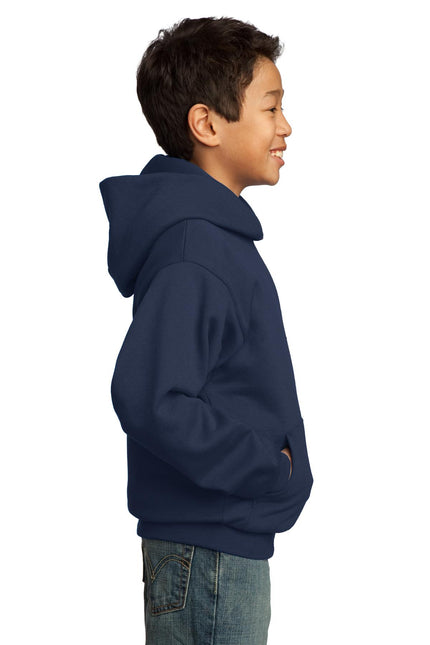 Port & Company - Youth Core Fleece Pullover Hooded Sweatshirt. PC90YH - Navy - Union Prints
