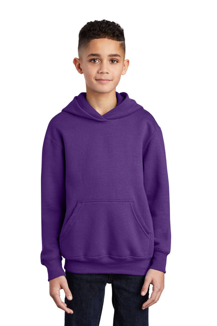Port & Company - Youth Core Fleece Pullover Hooded Sweatshirt. PC90YH - Team Purple - Union Prints
