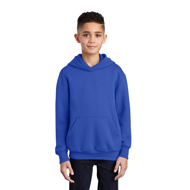 Port & Company - Youth Core Fleece Pullover Hooded Sweatshirt. PC90YH - True Royal - Union Prints