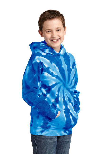 Port & Company Youth Tie-Dye Pullover Hooded Sweatshirt. PC146Y - Royal - Union Prints