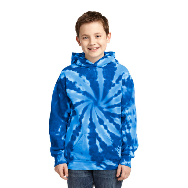 Port & Company Youth Tie-Dye Pullover Hooded Sweatshirt. PC146Y - Royal - Union Prints