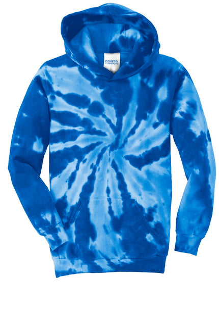Port & Company Youth Tie-Dye Pullover Hooded Sweatshirt. PC146Y - Royal - Union Prints